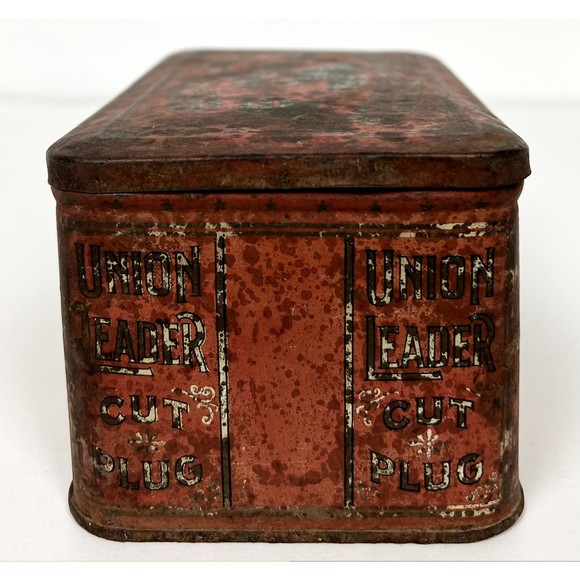 C. 1900-1920s Union Leader Cut Plug for Smoking Chewing Lorillard Tobacco Tin - Picture 5 of 8